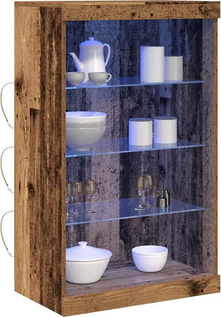 Madia Alta SYFAX Legno Vecchio 60cm - Mobile LED Industriale Salotto