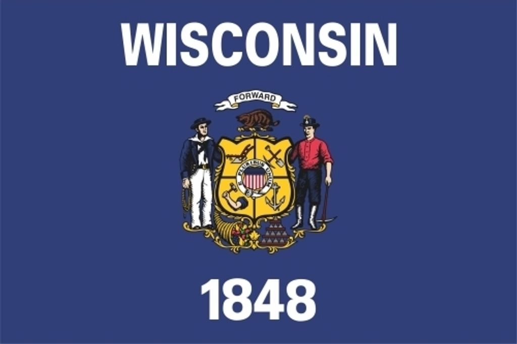 Kiwistar - Aufkleber - Wisconsin Madison - Bundesstaat USA Autoaufkleber Sticker State Flagge - 100 x 67 cm