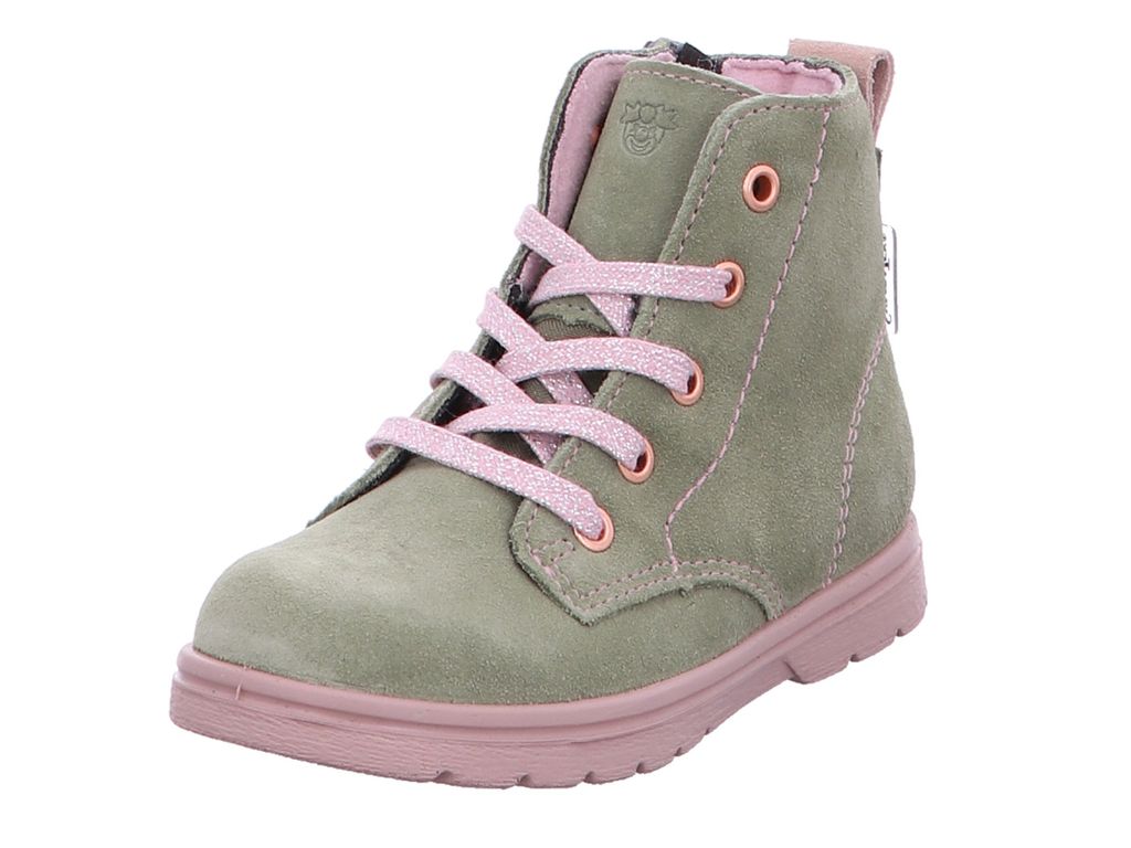 RICOSTA Mädchen Stiefel ILVY, Kinder Lauflernschuhe, Weite: Mittel, lose Einlage, Sympatex, booties, leder, schnürstiefel, eukalyptus (530), 26 EU