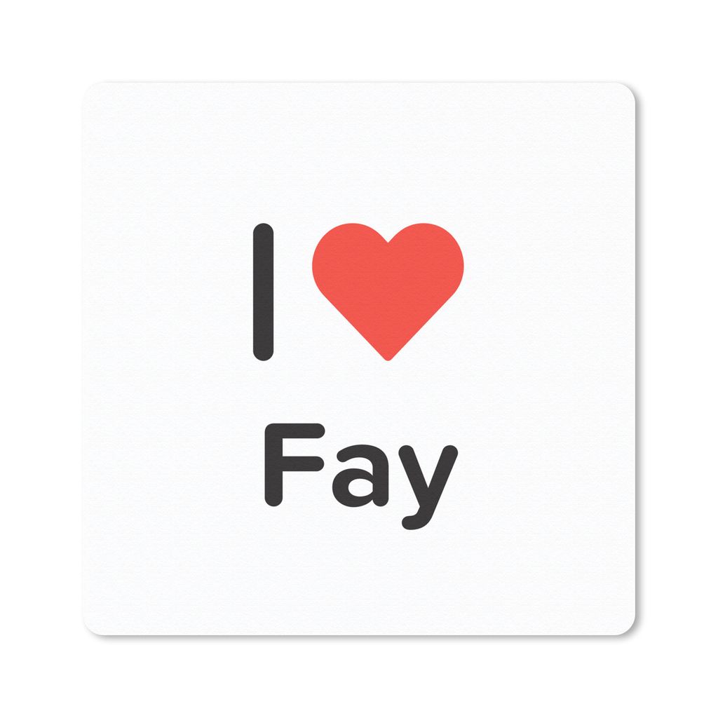 MuchoWow Mauspad Mousepad Ich liebe - Fay - Mädchen 20x20 cm - Mousepads - Maus Mat - Pad - Mausunterlage - Desk Mat - Bureauartikeln