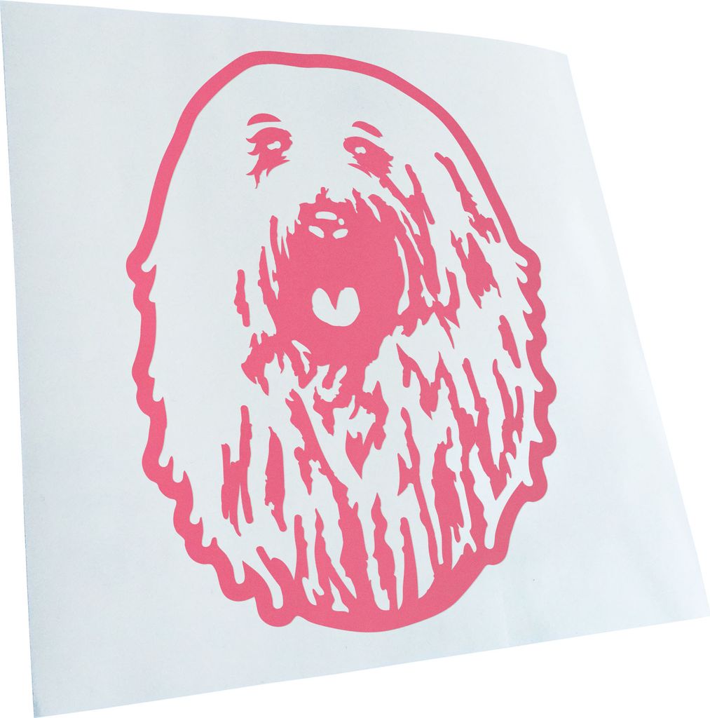 Kiwistar - Autoaufkleber - Puli Hund - Hellrosa - 24x18cm - Aufkleber für Auto, Laptop, Fahrrad, LKW, Motorrad Mehrfarbig JDM Decal Racing