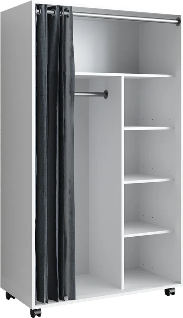 Penderie mobile blanche Vicco Doros 100x168 cm pour chambre et dressing