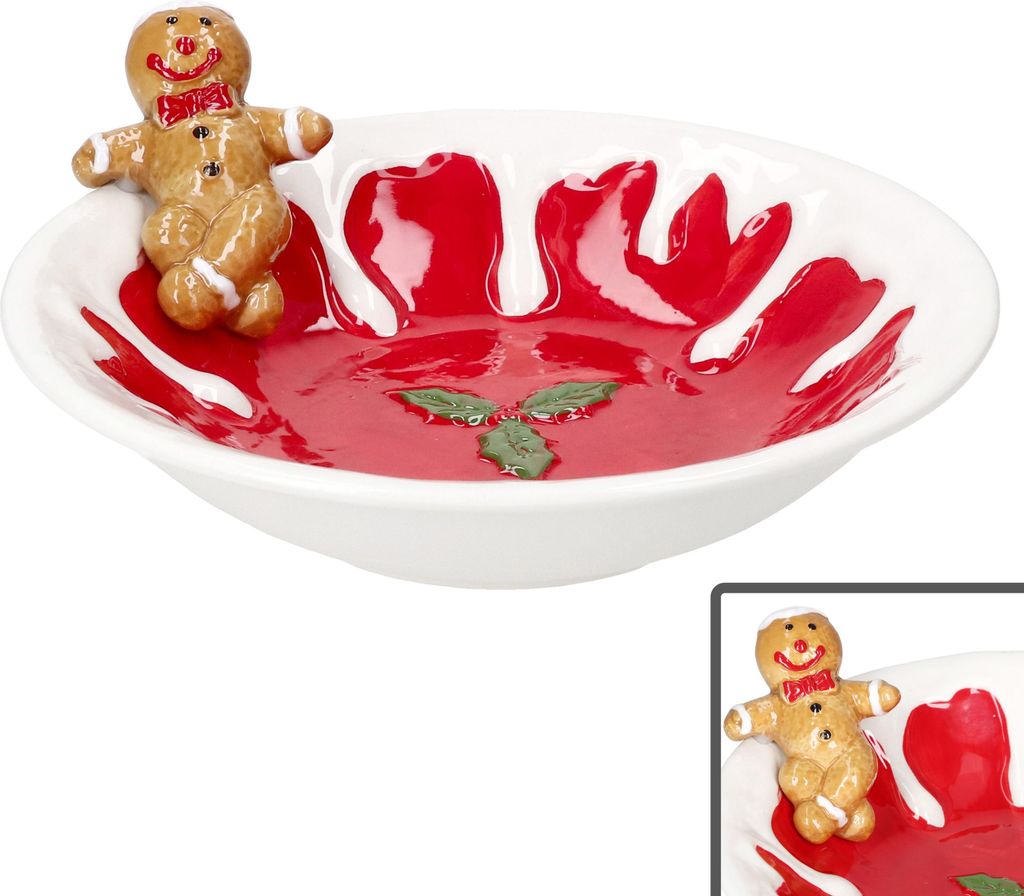 Gebäckschale Weihnachtsstern Ø21,7cm Steingut Keks-Schüssel Pralinen