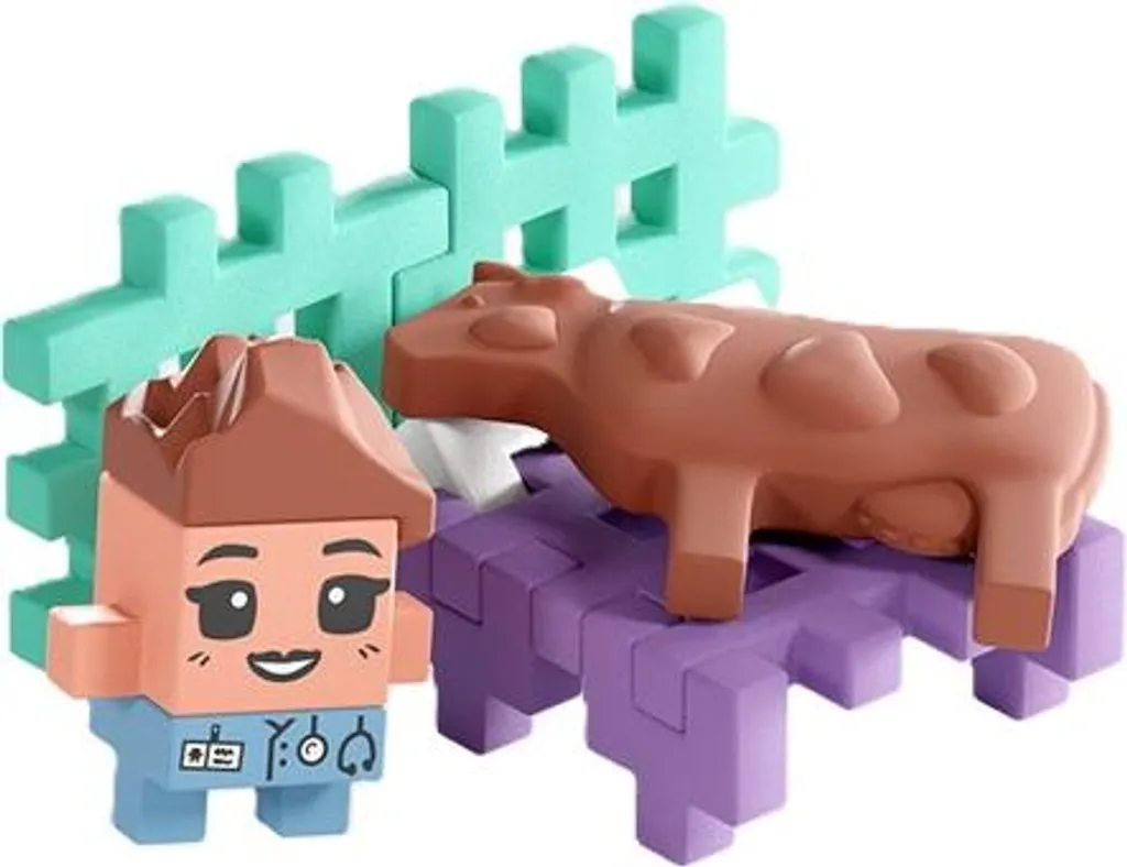 Jeu de construction Waffle Farmer de 100 pièces souples Marioinex - 5
