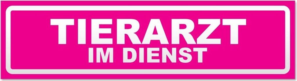 Kiwistar Tierarzt im Dienst invertiert Magnetschild Schild magnetisch - 45cm Pink - Magnetfolie für Auto PKW Kfz