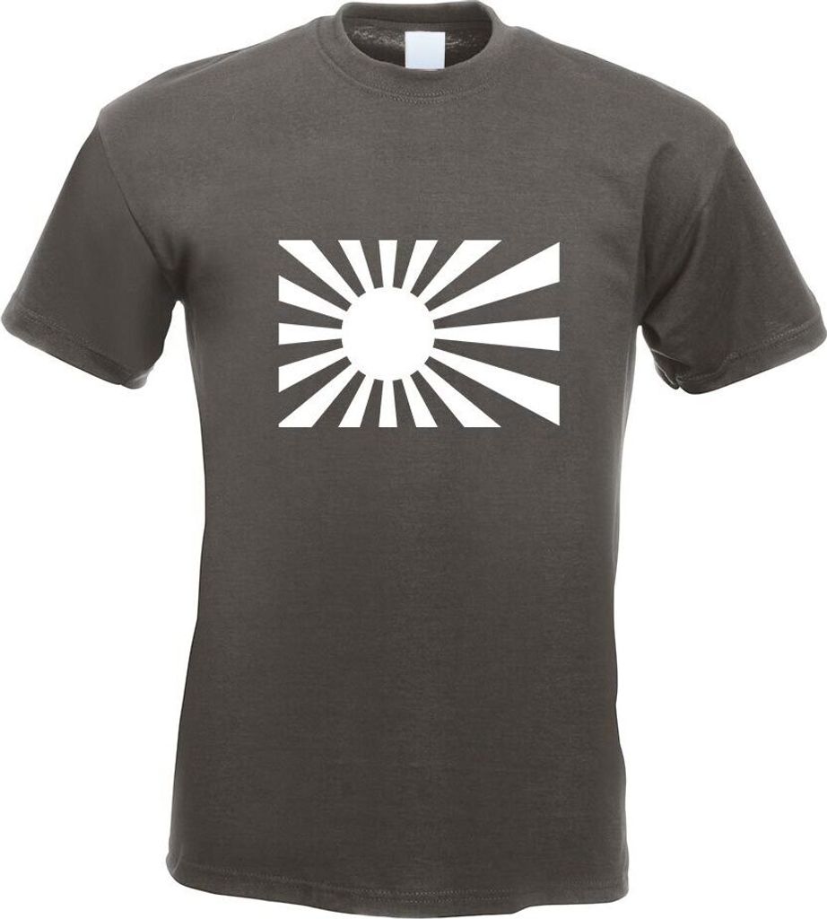 Kiwistar - T-Shirt - Graphit - Japan Kriegsfahne Motiv Bedruckt Funshirt Design Print - mit Motiv Bedruckt - Funshirt Design - Sport - Freizeit - H...