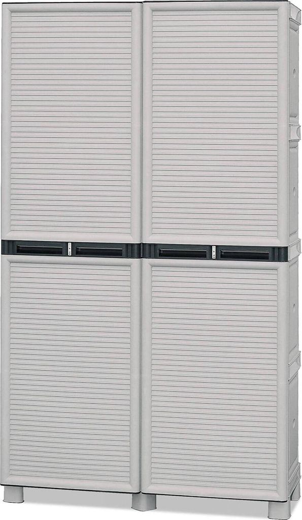 Dbeghett Outdoor-Garderobe, Mehrzweckschrank, Wäscheschrank, Outdoor-Schrank, 100 % Italy, Hellgrau, 100 x 39 x 172 cm