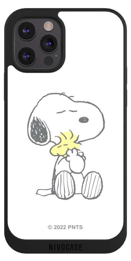 NIVOCASE Handyhülle für Apple iPhone 12 Pro Max Hülle NIVOpure Case Schwarz Liebe Peanuts Snoopy