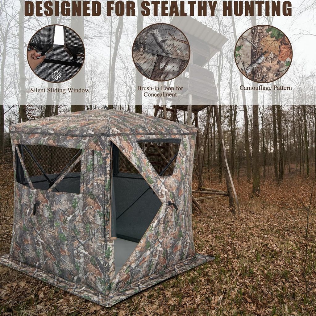 vidaXL Tente de pêche camouflage imperméable