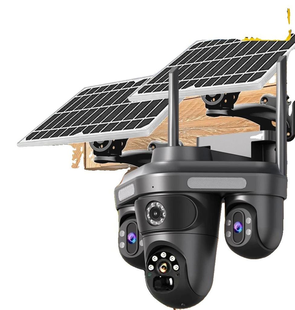 PTZ Solar Kamera, 15MP Auflösung, Dual-Solar-Panels, 4G Solar Kamera Nur