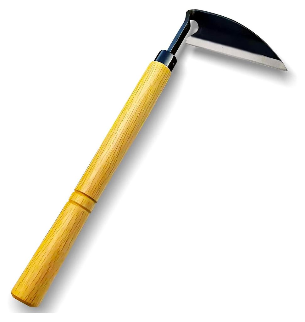 Dreieckige Gartenhacke, Japanisches Gartenwerkzeug, Gartenzubehör zum Entfernen von Unkraut und Moos, Länge: 35 cm
