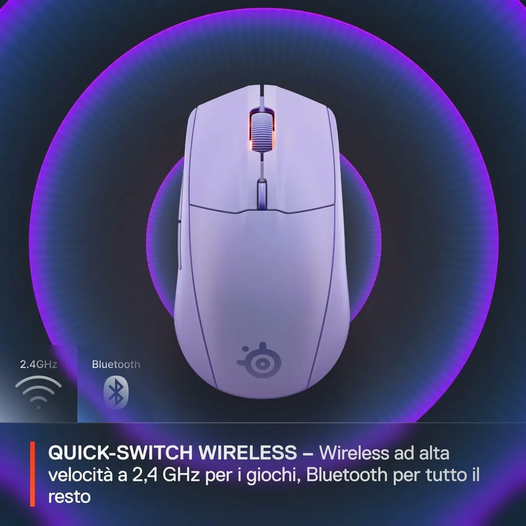 Souris Gaming Sans Fil SteelSeries Rival 3 Gen 2 Bluetooth Lavender - 9