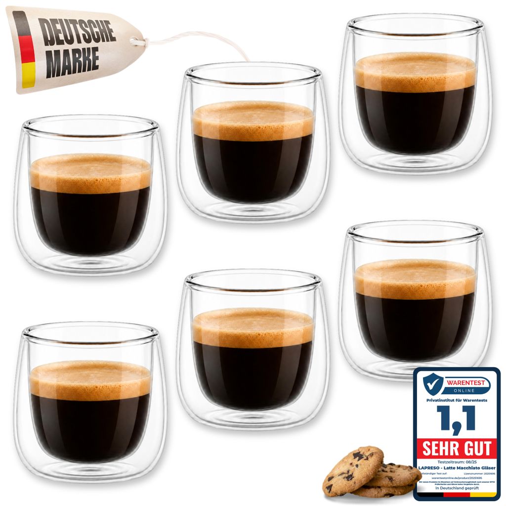 LAPRESO® Espresso Gläser Doppelwandig | Thermogläser Produktbild 