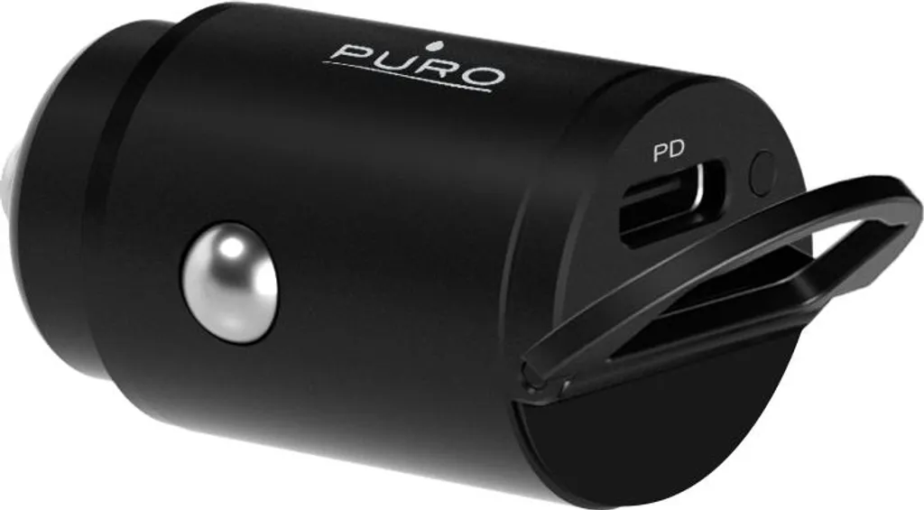 Puro Mini Chargeur voiture USB-C 20W Noir - Fini la charge lente en voiture