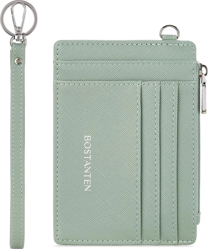 Custodia Carte Credito RFID Donna | Mini Portafoglio Anti-Skimming Verde