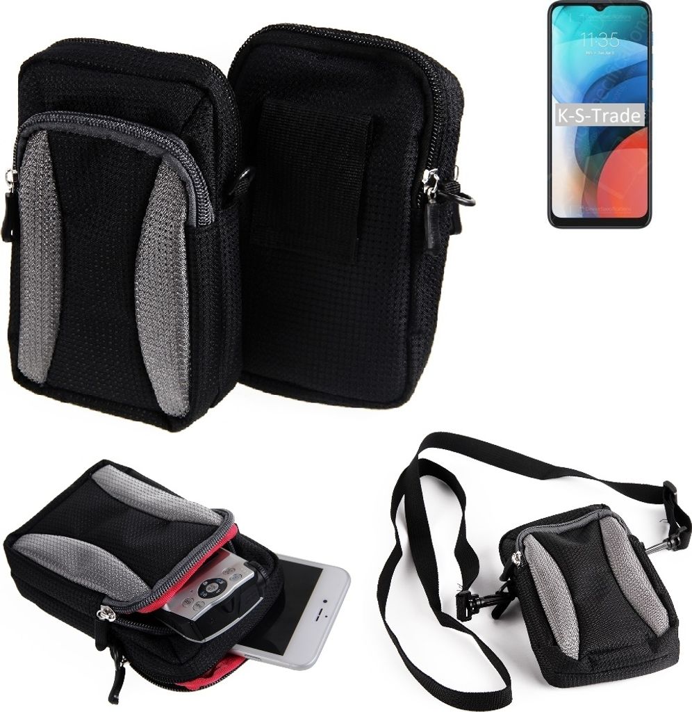 K-S-Trade Holster Schutz Hülle kompatibel mit Lenovo K13 Handy Hülle Gürteltasche Umhängetasche mit Zusatzfach schwarz