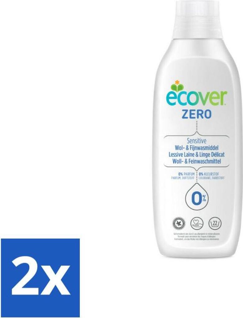 Ecover – Flüssigwaschmittel – Wolle und Feinwäsche – 1 Liter - Vorteilspack - 2 Stücke