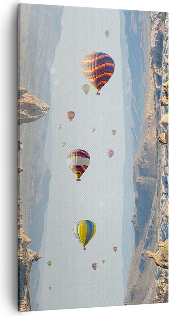 Bild auf Leinwand - Leinwandbild - Einteilig - Surrealismus Flug Luftballons - 55x100cm - Wand Bild - Wanddeko - Wandbilder - Leinwanddruck - Bilde...