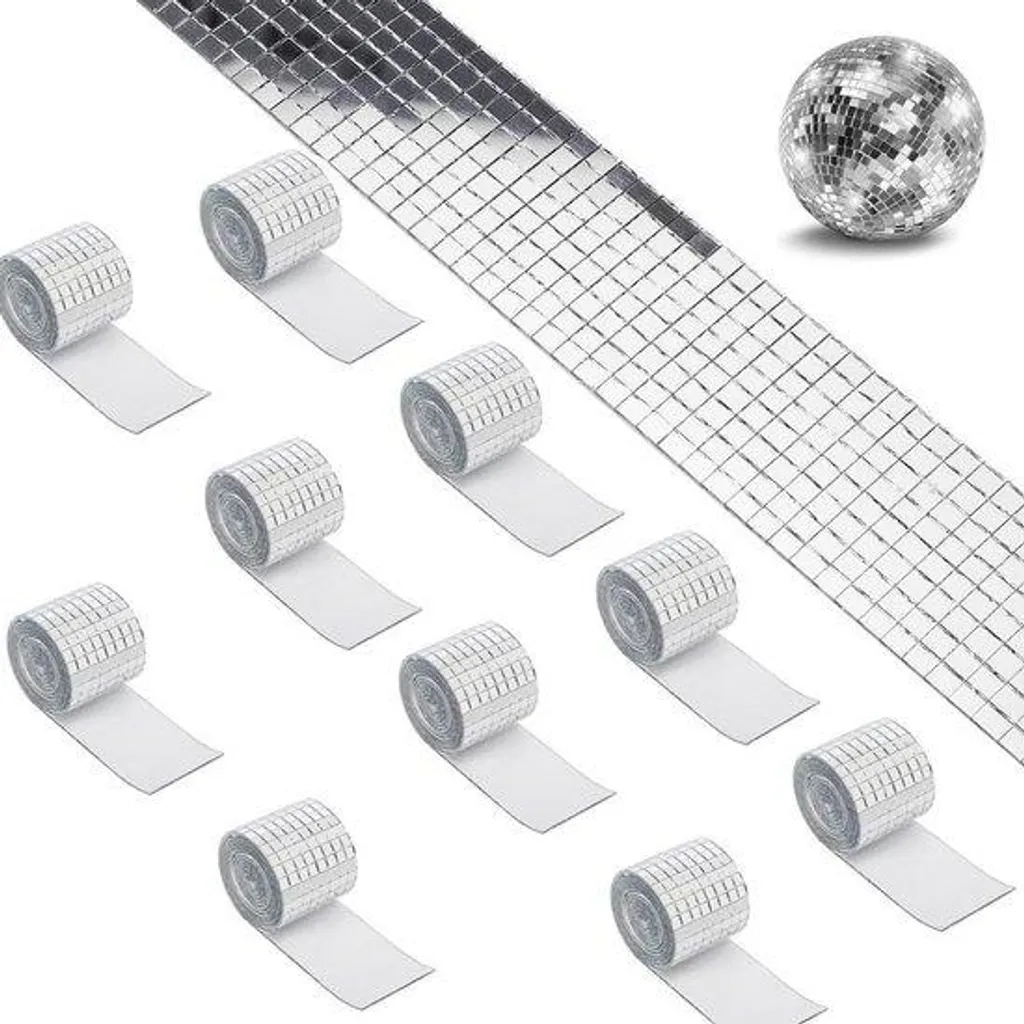 Rénovation Facile par Mosaïque Miroir 5x5mm - 10 Rouleaux Autocollants