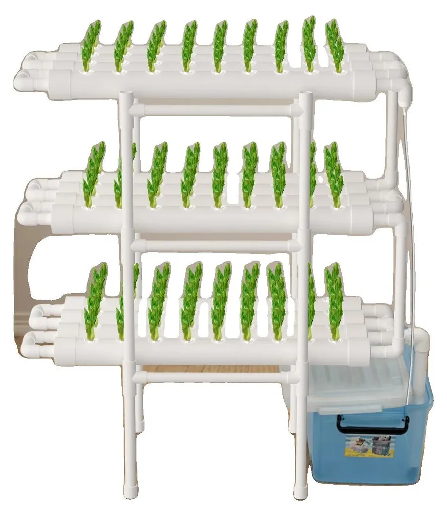 Kit hydroponie 108 plantes en PVC-U avec système distribution nutriments