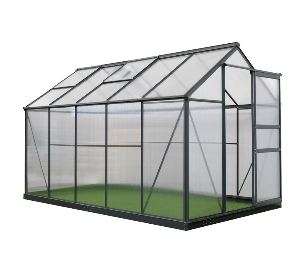 Westmann Aluminium Gewächshaus Flora 610 Anthrazit 312x192x201 cm