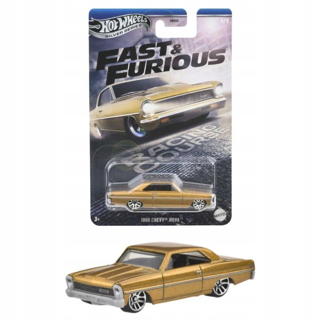 Hot Wheels Cars Fast & Furious Serie Argento 66 Chevy Nova Immagine del prodotto 