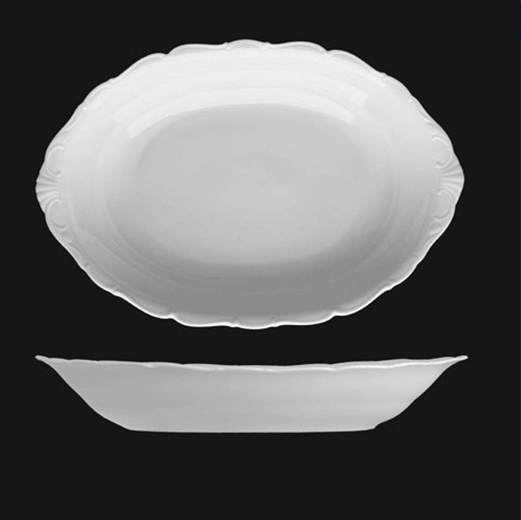 Brotkorb 36 cm, weißes Porzellan, Verona, G. Benedikt Produktbild 