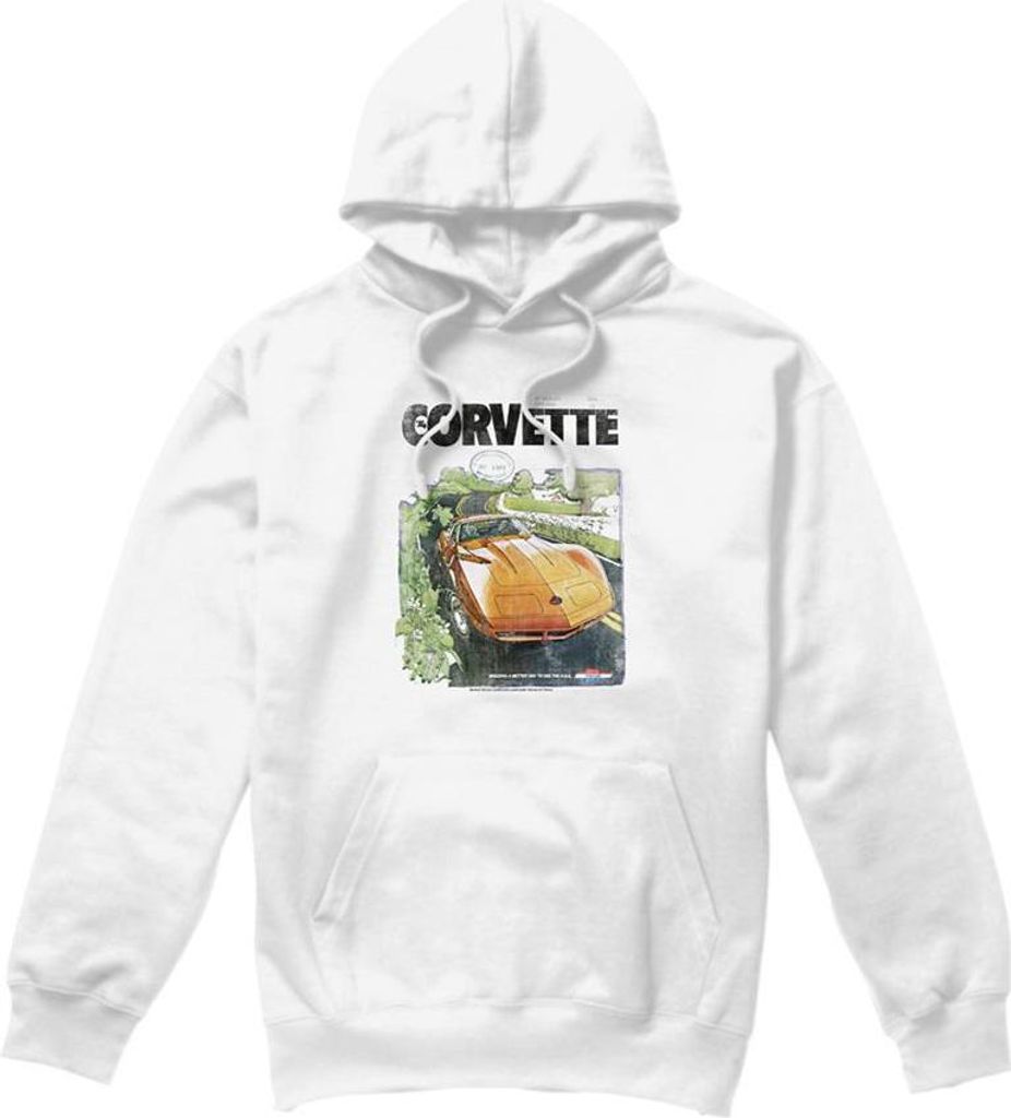 Chevrolet - "Corvette" Kapuzenpullover für Herren/Damen Uni, Vintage TV27805 (XL) (Weiß)