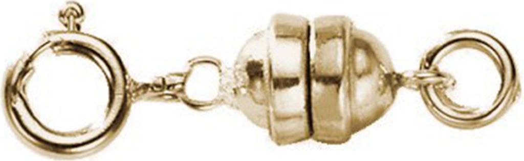 SELVA Magnetverschluss mit Federring, für Ketten und Armbänder, Länge: 30 mm
