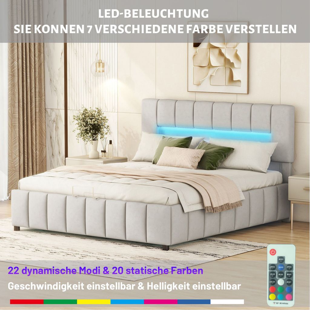 Flieks Čalouněná postel 180x200 cm s lamelovým roštem, Obrázek produktu 5