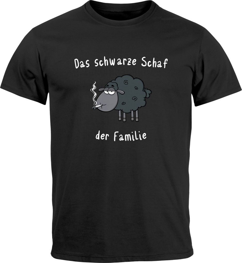 Herren T-Shirt Das Schwarze Schaf der Familie Fun-Shirt Moonworks Rauchend schwarz XL