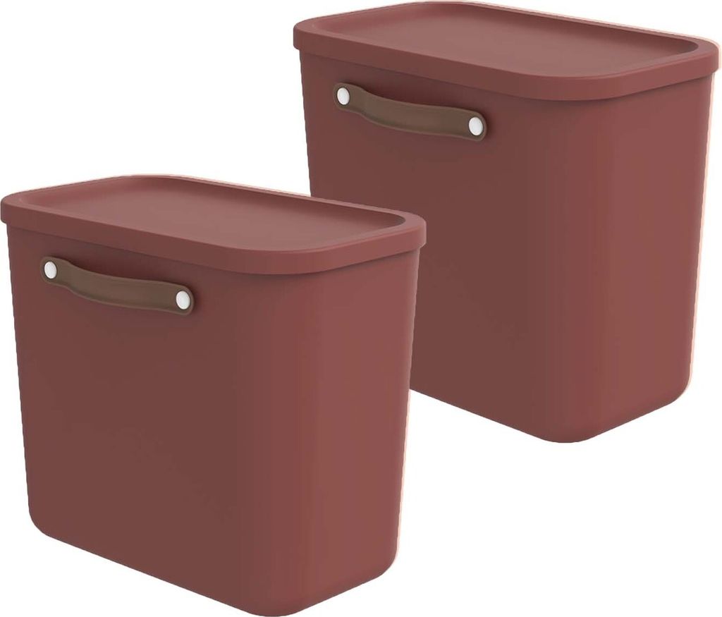 Rotho Aufbewahrungsbox 2er-Set 25L Maloja - Kunststoffbox 40 x 23,5 x 34 cm - Box mit Deckel - Stapelbox sicher verschließbar - Plastikbox