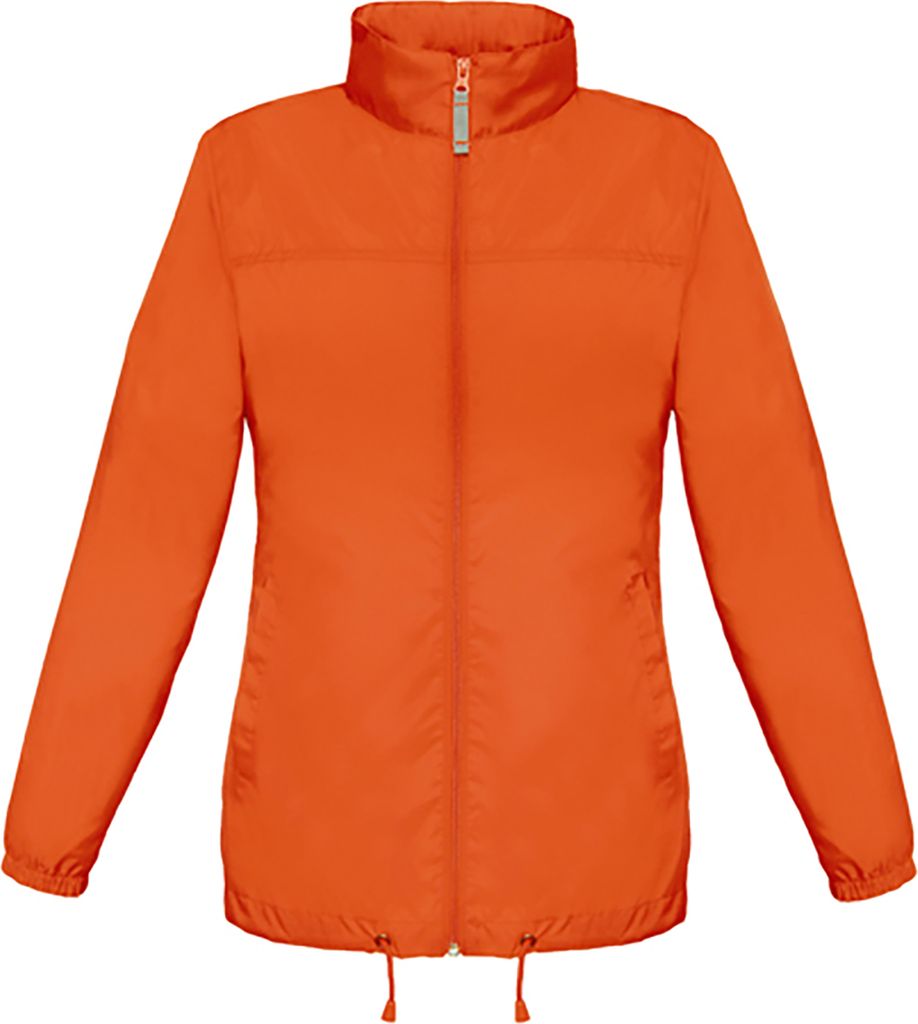 B&C Damen Windbreaker Jacke Windjacke Steppjacke Stehkragen Regenjacke, Größe:2XL, Farbe:Orange