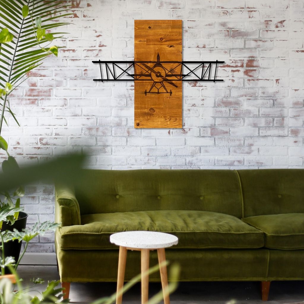 Wallity, Teyyare, Wanddeko, Nussbaum, Metall, 58 x 70 cm