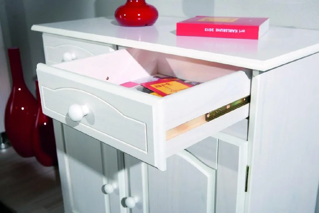 Buffet Pallare Blanc : Solution de Rangement Compacte avec 2 Tiroirs