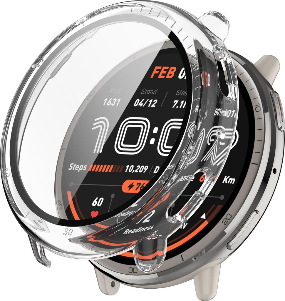 Strap-it Hartschalenetui mit Bildschirmschutz - passend für das Amazfit Active 2 (transparent)