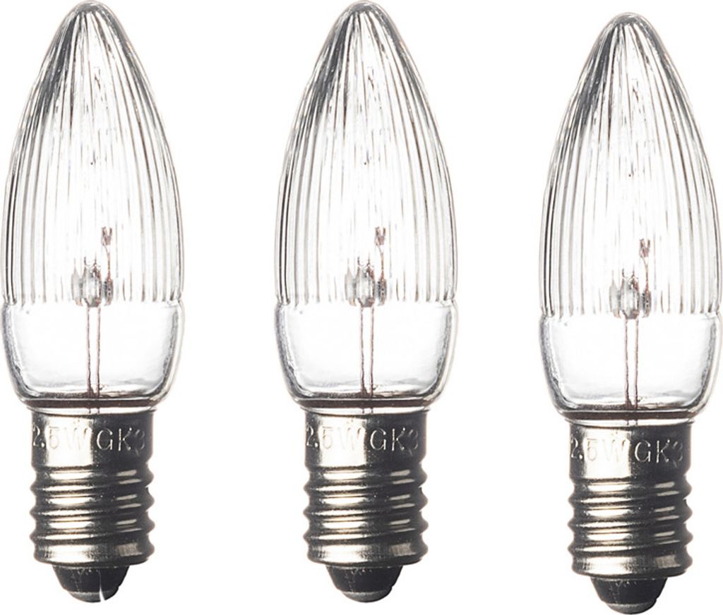 Konstsmide 1095-030 Ersatzbirne, 3er-Blister, klar, 12V, Produktbild 