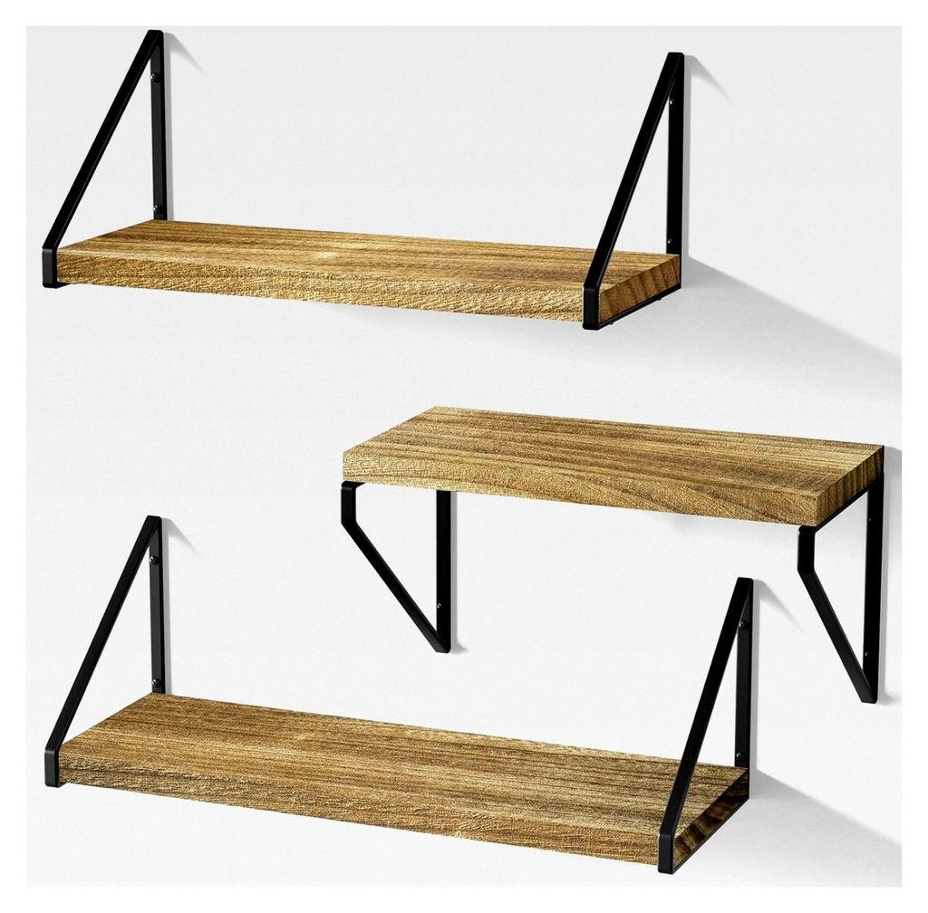 3er Set Wandregale zur Montage für Wohnzimmer, Schlafzimmer und Küche