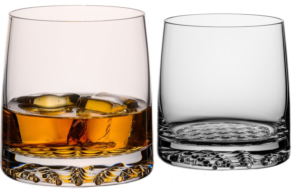 IMPERIAL glass Whiskeyglas 380ml Set 2-Teilig - Whiskeygläser Tumbler aus Crystalline Glas mit strukturiertem Boden Serie "Faro" spülmaschinenfest