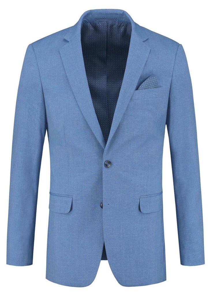 GENTS - Colbert Leinenoptik Stahlblau - Polyester-Viskose - Stahlblau - Größe 50/L