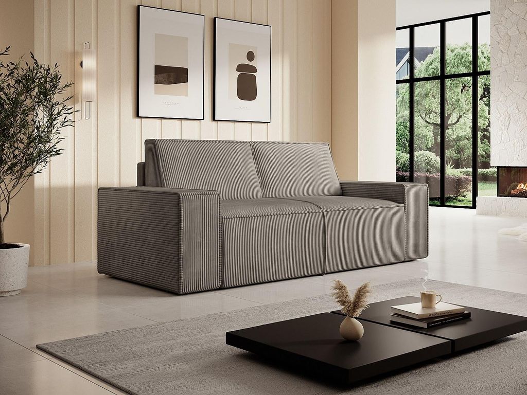 2-Sitzer Sofa - Cord - Taupe - AMELIA