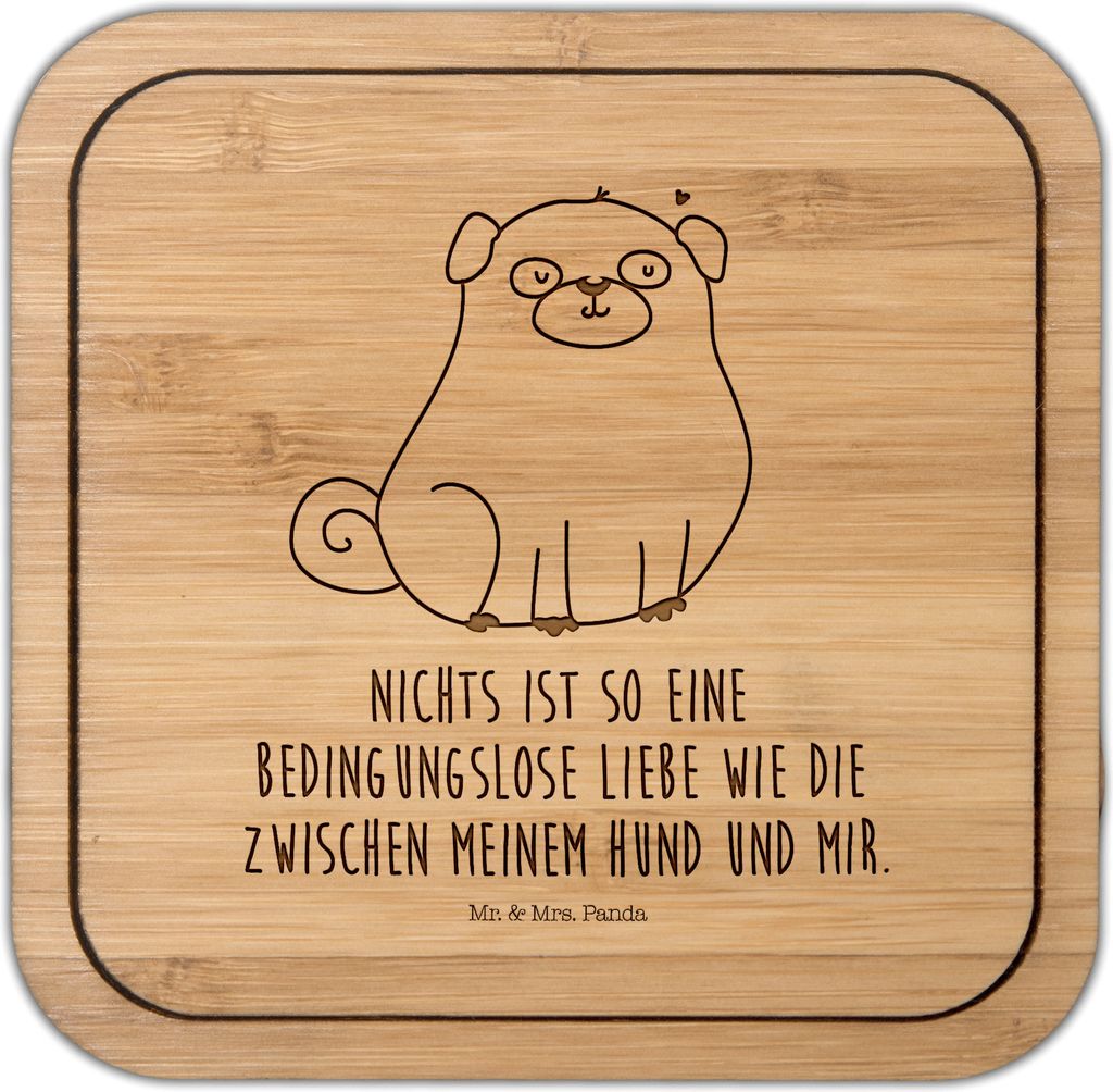 Mr. & Mrs. Panda Untersetzer Kork Mops - Transparent - Produktbild 