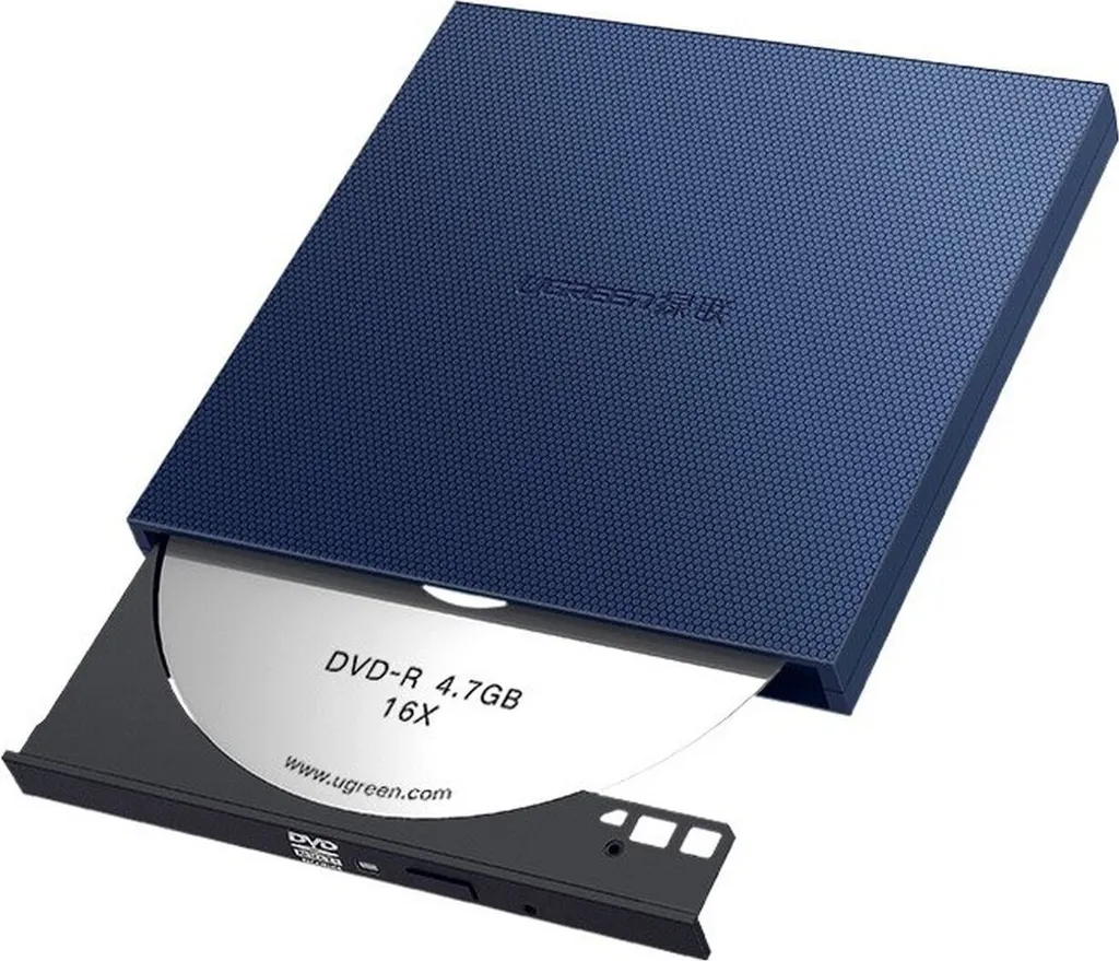 Graveur lecteur CD DVD externe USB gris pour PC et ordinateurs portables