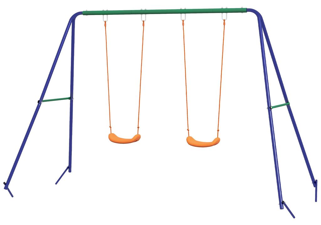 Outsunny schommelset voor kinderen, schommelrek met 2 Productafbeelding 