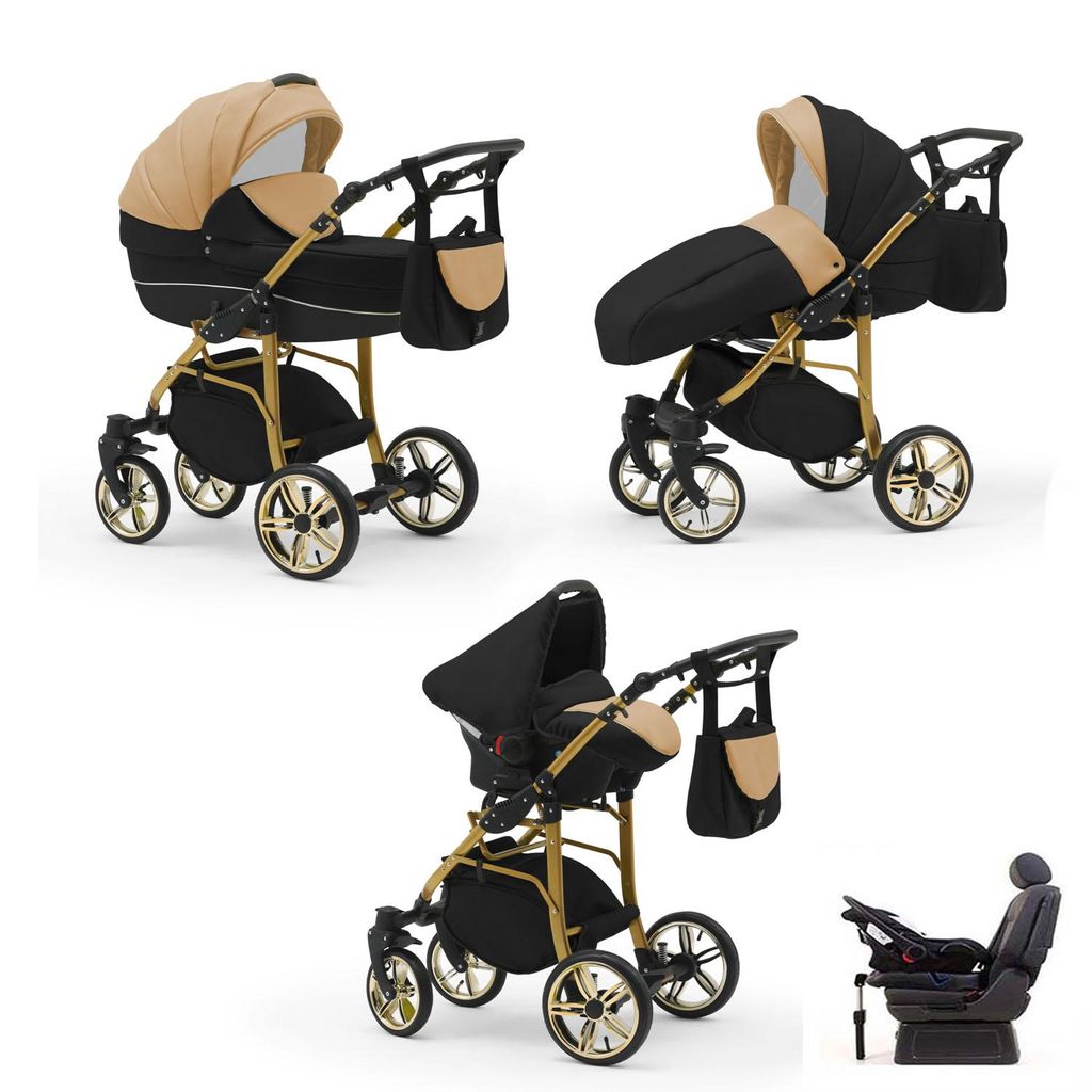 Kinderwagen 5 in 1 Neo Gold inkl. Sportsitz, Autositz und Iso Base - 17 Teile - in 22 Farben