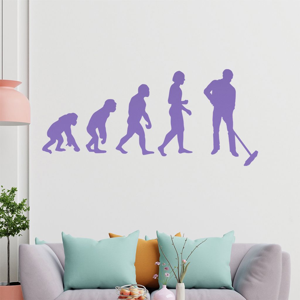 KIWISTAR Evolution Hausmeister Charles Darwin Wandtattoo in 6 Größen - Wandaufkleber Wall Sticker - Dekoration, Küche, Wohnzimmer, Schlafzimmer,...