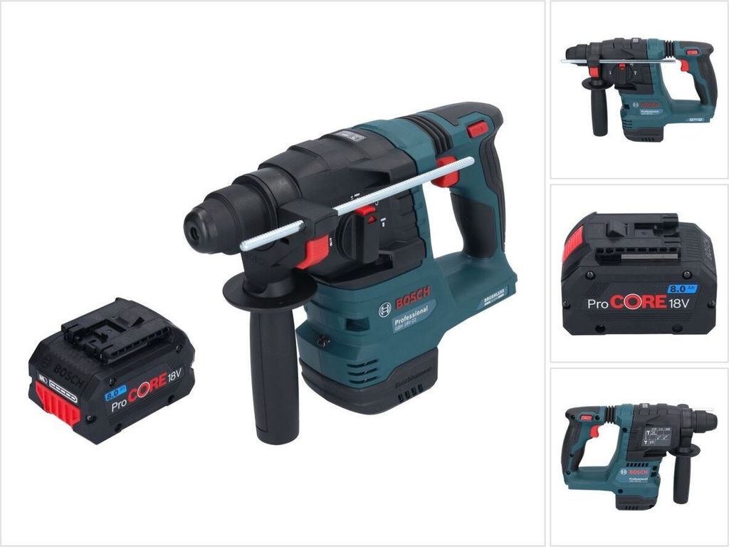 Bosch GBH 18V-22 Professional Akku Bohrhammer 18 V 1,9 J SDS Plus Brushless + 1x ProCORE Akku 8,0 Ah - ohne Ladegerät