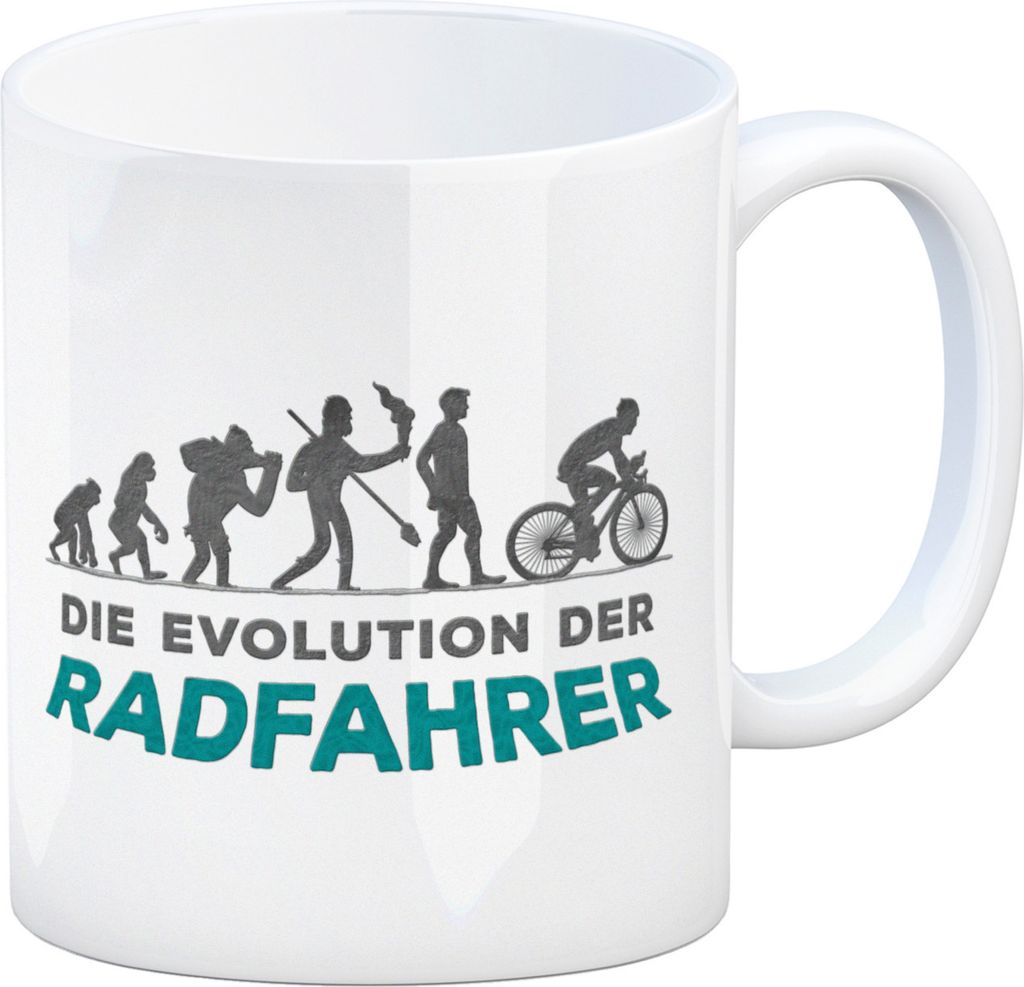 Die Evolution der Radfahrer Kaffeebecher Leben Fahrrad Rad Bike Mountainbike