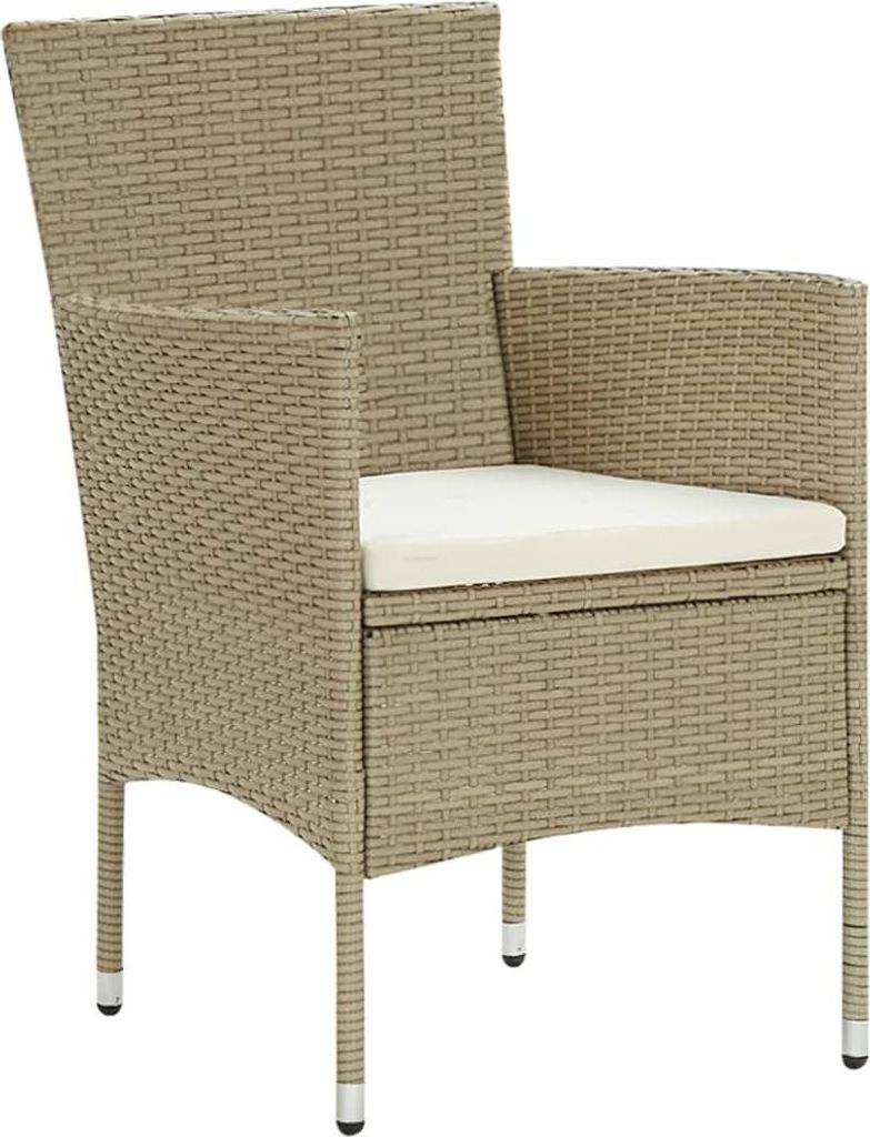 vidaXL Garten-Essstühle 2 Stk. Poly Rattan Beige Produktbild 