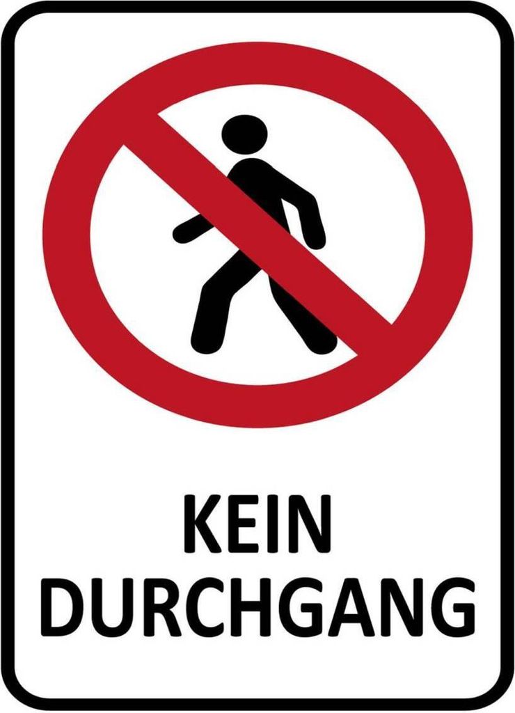 vianmo Holzschild 40x30 cm Kein Durchgang